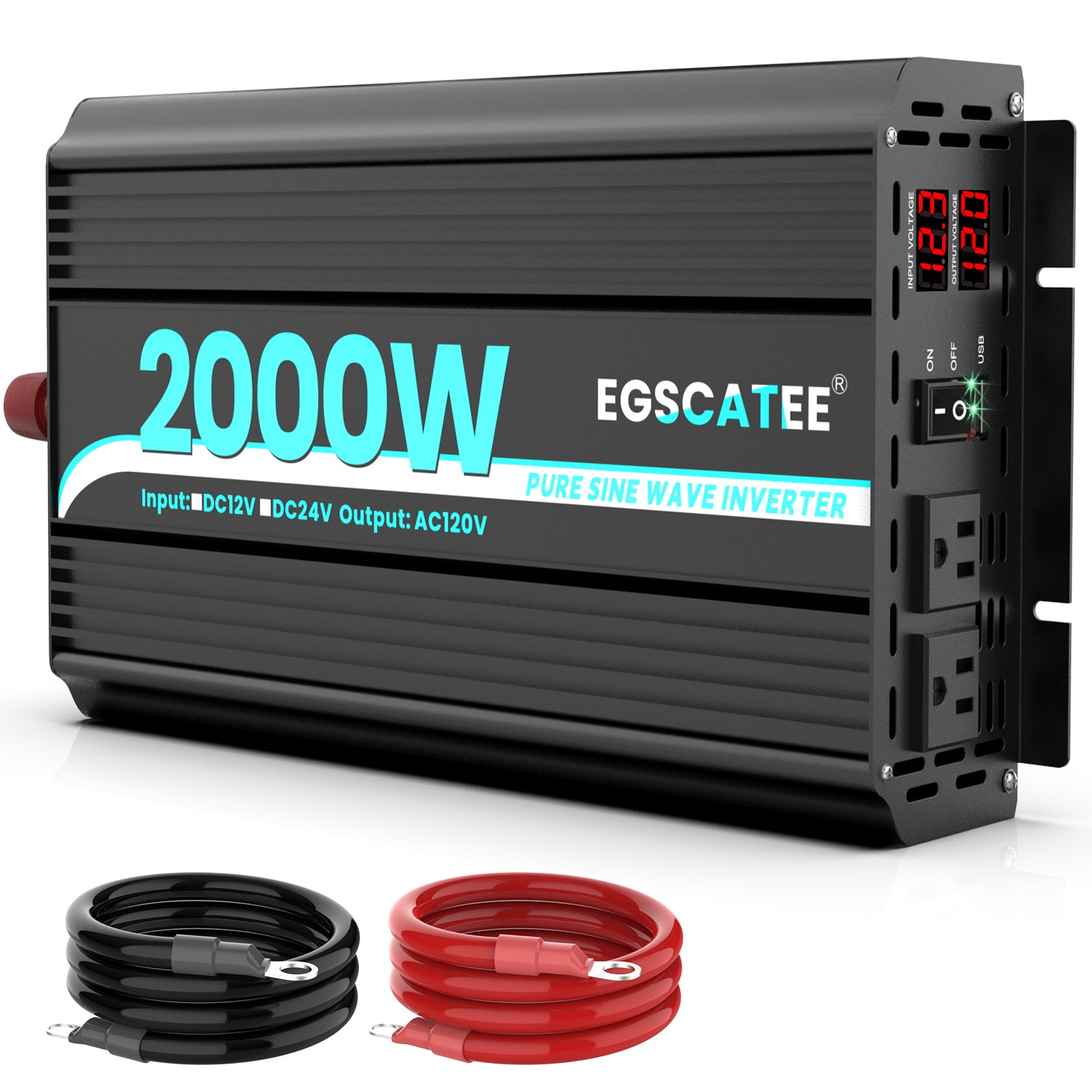 EGSCATEE 2000W Pure Sine Wave Power Inverter 12V DC to 110/120V AC Con –  EGSCATEE POWER INVERTER