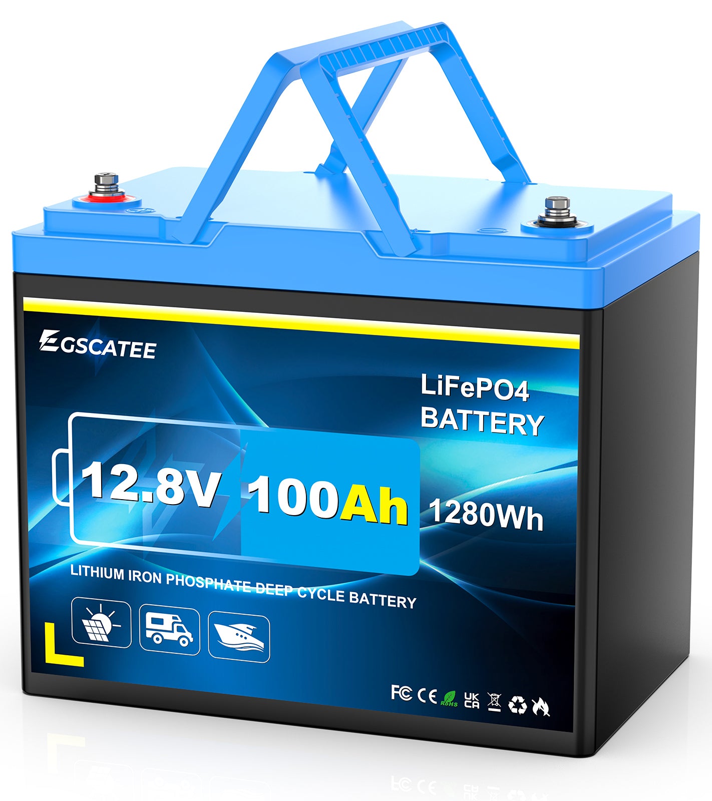 Batteria Al Litio LiFePO4 100Ah 12V - 15000 Cicli, BMS Intelligente, Per Camper E Solare - Foto 1